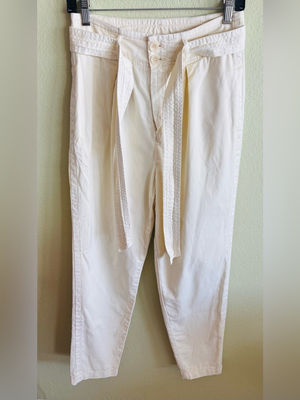 Free People Off White Belted Tie Pants Size: 0